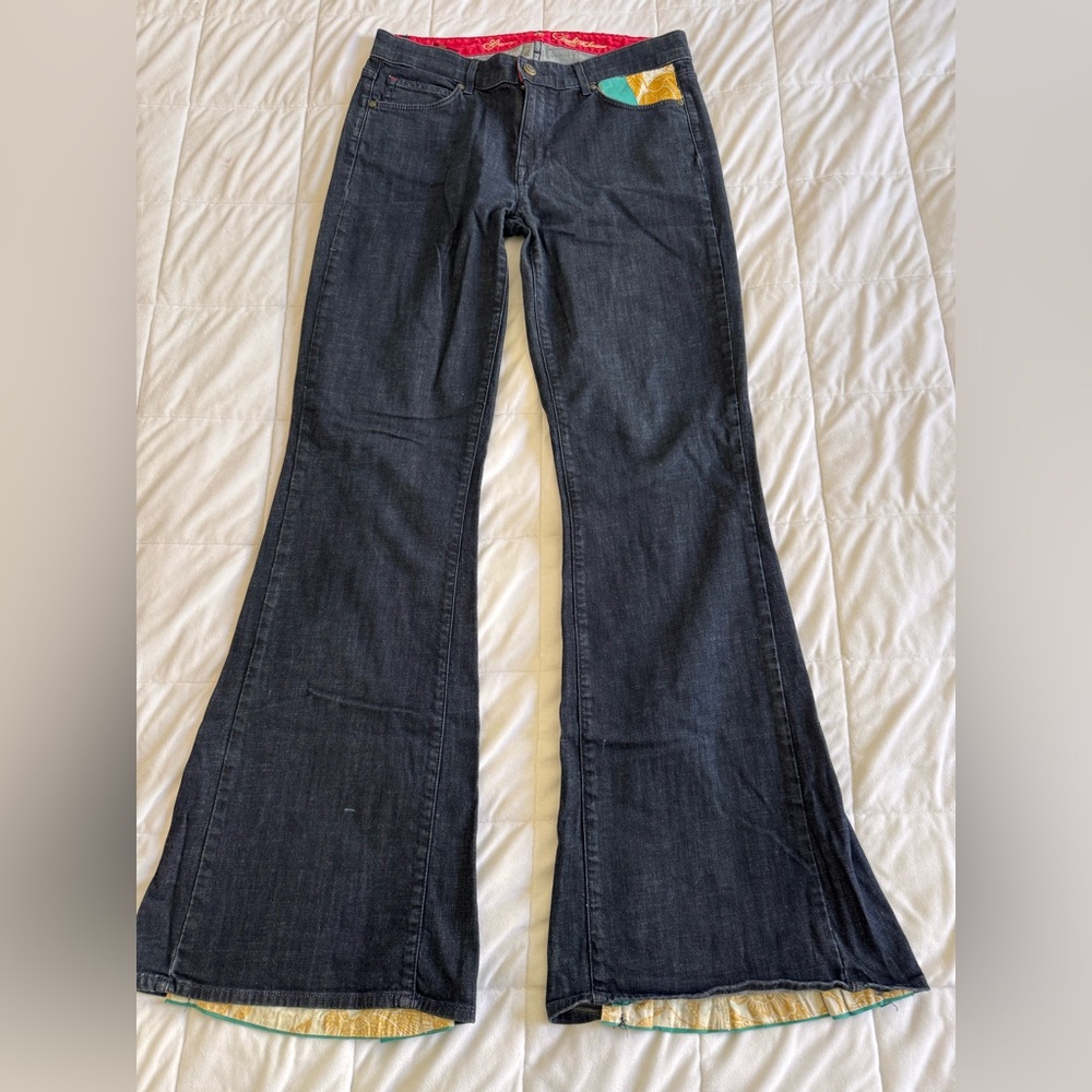 Stylish Dark Blue Flare Jeans